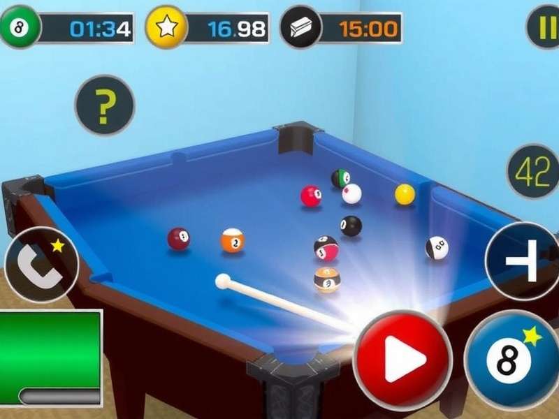 Intense pool match in Saffron Pool Ace Saffron Pool Ace Gameplay Screenshot