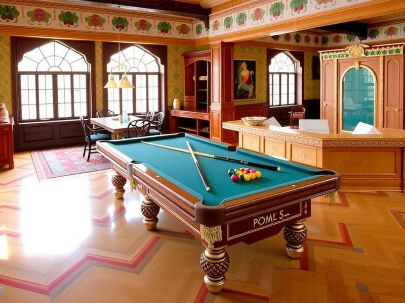Indian artistic pool tables Culturally designed pool tables in Saffron Pool Ace